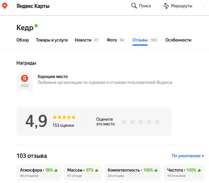 Отзывы на яндекс картах